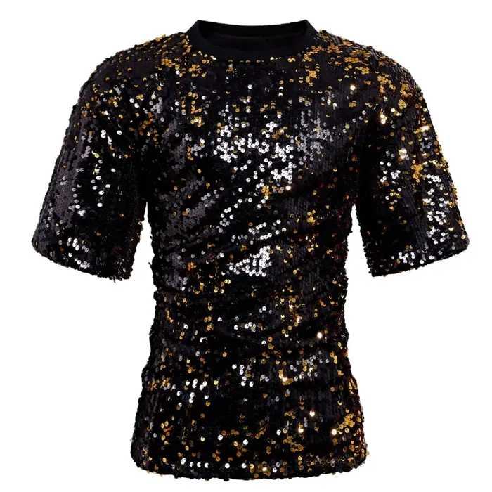 T-shirts à sequins colorés à manches courtes pour hommes, collection 2026, parfaits pour les soirées brillantes et les spectacles sur scène