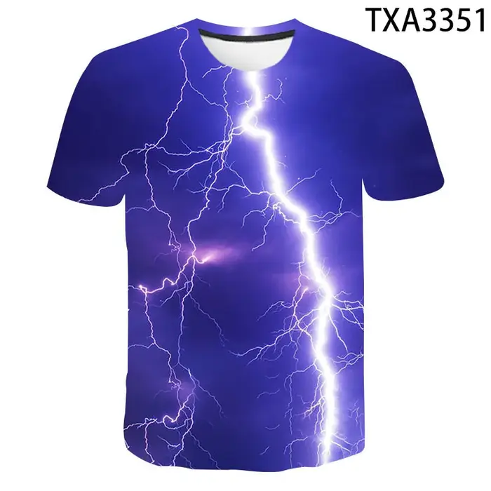Mode été Thunderbolt T-shirt hommes femmes enfants foudre Flash impression 3D