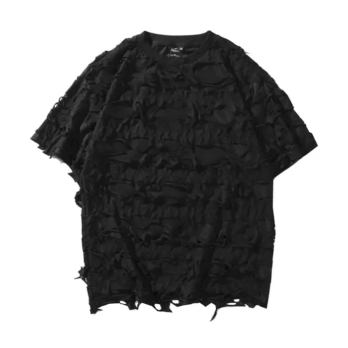 ABOORUN Harajuku hommes cravate colorant T-Shirts haute qualité coton Slim fit T-Shirts d'été à manc