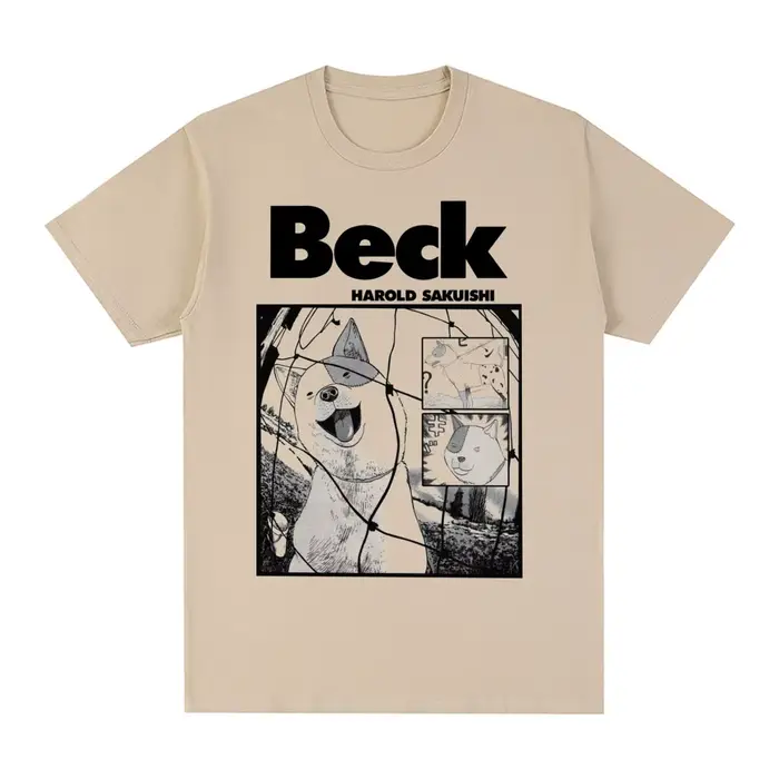 Beck Vintage T-shirt mongol Chop Squad Anime impression Art coton hommes T-shirt nouveau T-shirt fem