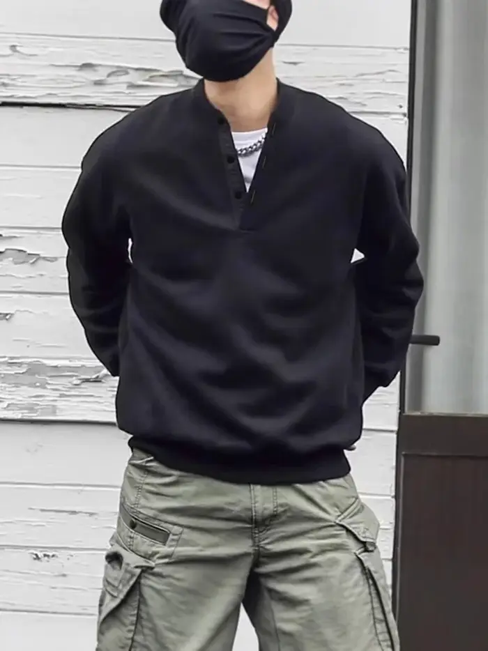 Sweat-shirt à col ras du cou pour hommes