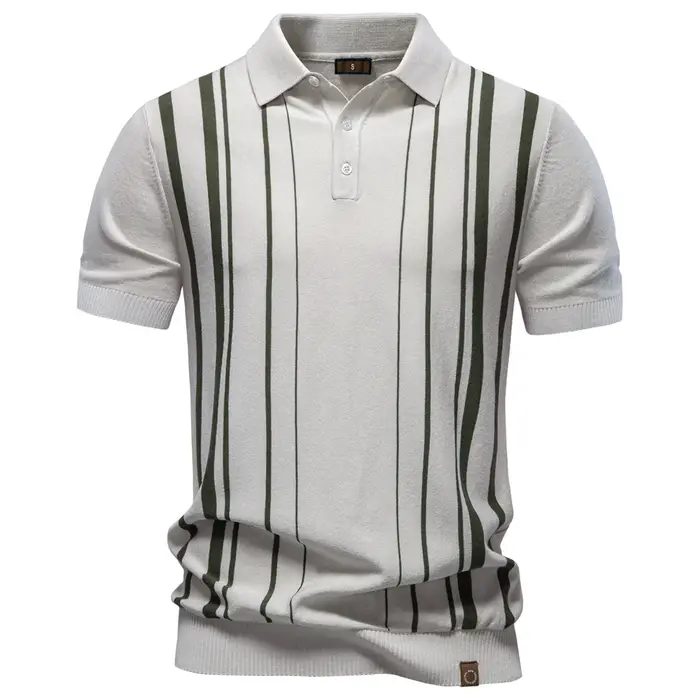 Polo Homme 2026 Rayé Style Old Money Manches Courtes Doux Respirant Décontracté Élégant Quotidien Lu