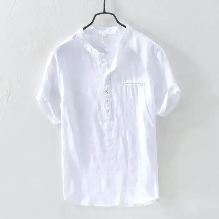 T-shirt d'été en lin pour hommes