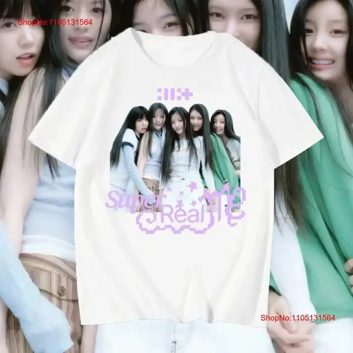 ILLIT SUPER REAL ME t-shirt Kpop fille groupe Fan pour S 5XL vintage lavé homme légèrement unisexe haut pour un usage quotidien étiré