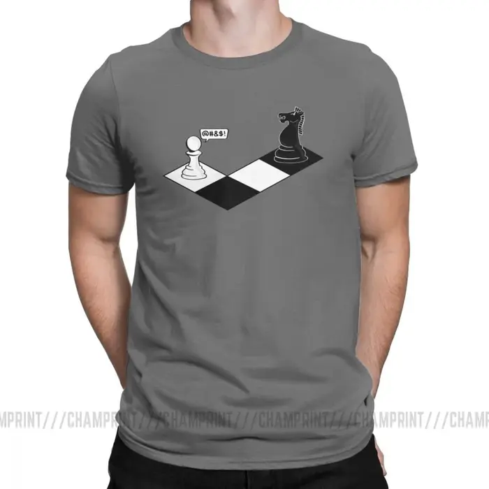 T-shirt manches courtes homme, vintage, roi, reine, années 60, jeu de société, cheval, fan, joueur, 