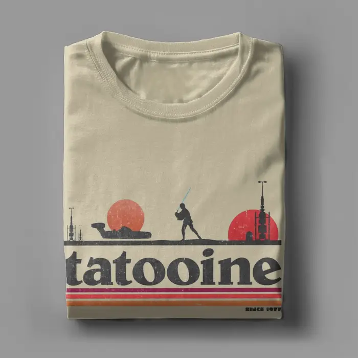 Casual Planet Sky Tatooine T-Shirts pour hommes col rond coton t-shirt à manches courtes