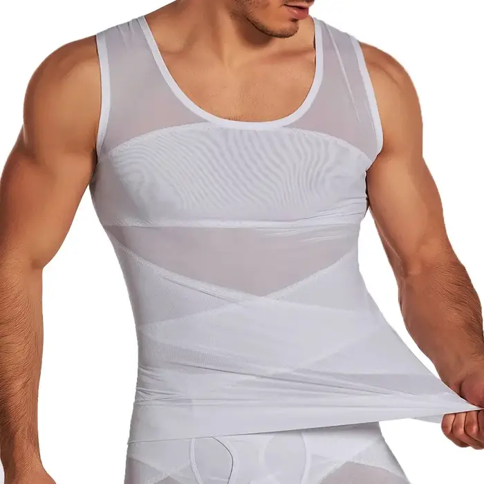 Hommes Compression gilet minceur maillot de corps Shaper poitrine