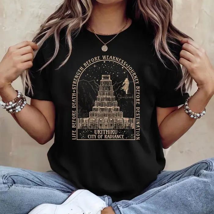 Stormlight archives T-Shirt Urithiru ville d'éclat T-Shirt Cosmere chemises vent et vérité manches c