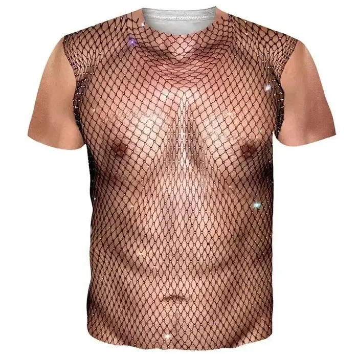 T-shirt graphique drôle pour homme avec poitrine poilue