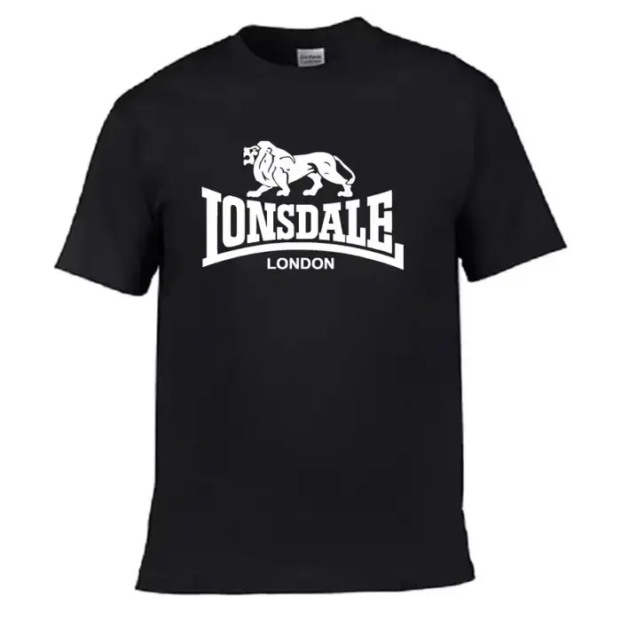 T-shirt à manches courtes pour hommes, imprimé Lion Lonsdale, ample et confortable, en coton, Street