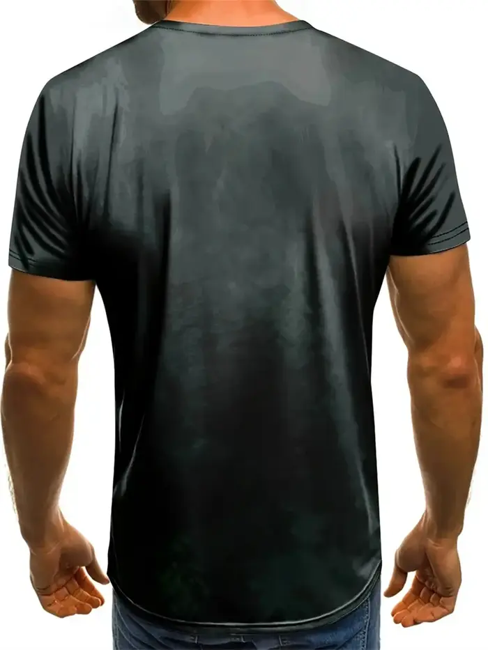 T-shirt à manches courtes imprimé 3D pour hommes