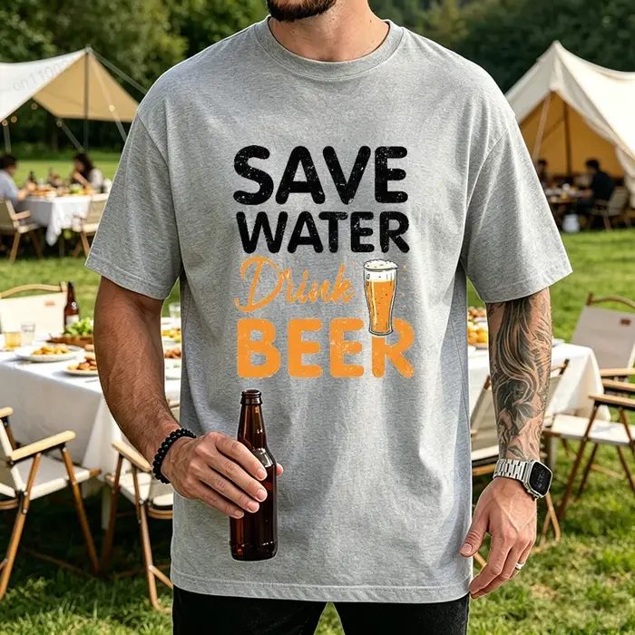 T-shirt pour homme avec citation amusante sur la bière