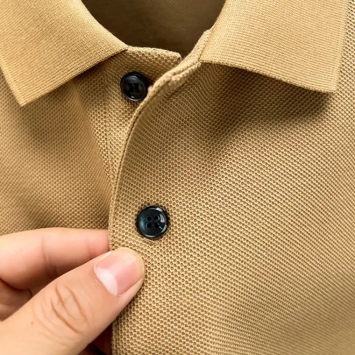 Polo Classique Homme Manches Courtes 100% Coton Mercerisé Respirant Été Casual Affaires Golf Hauts De Sport