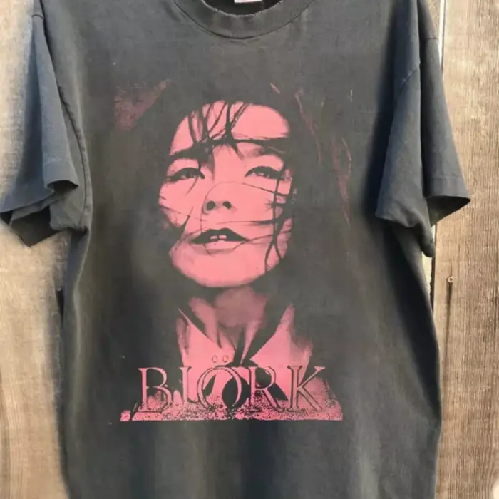 Années 1990 Bjork Debut Album Logo T-shirts à manches courtes pour hommes et femmes 2025 Été Nouveau