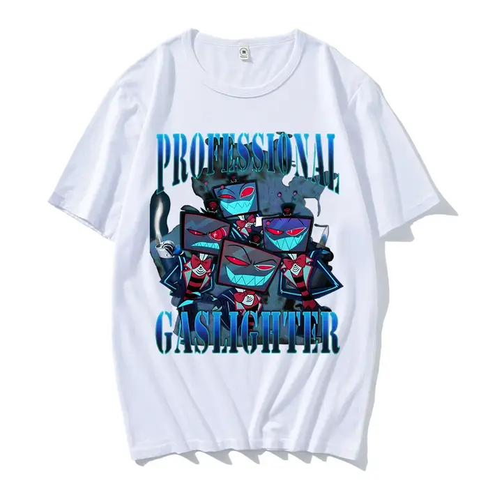 Helluva Boss Hazbinhotel VOX T-shirt imprimé Hip Hop unisexe Streetwear à manches courtes en vrac mâ