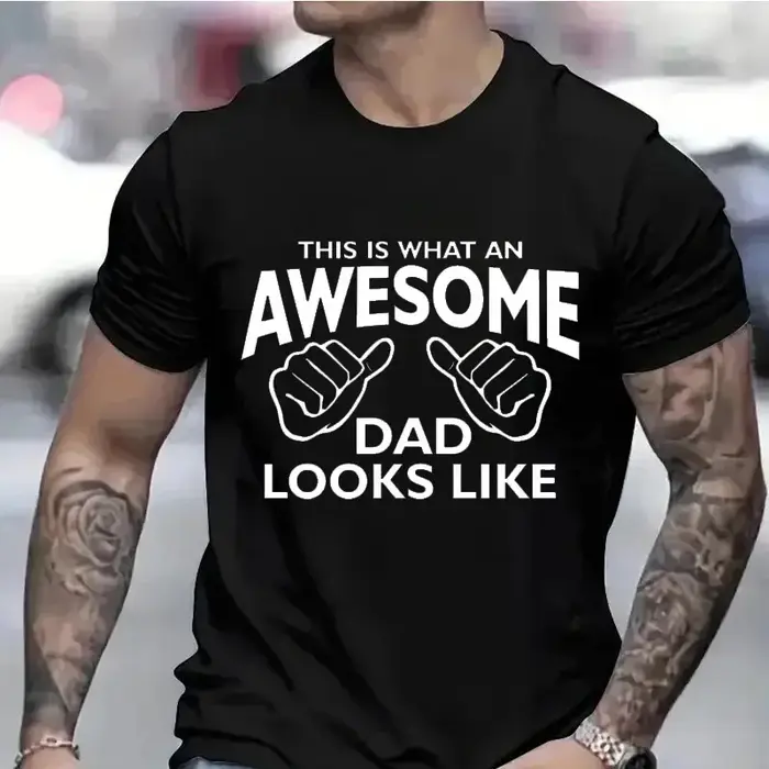 Vêtements pour hommes AWESOME DAD C'est comme ça que se dévêtit un papa T-shirt