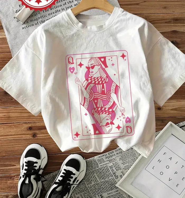 T-Shirt à manches courtes et col rond pour femme