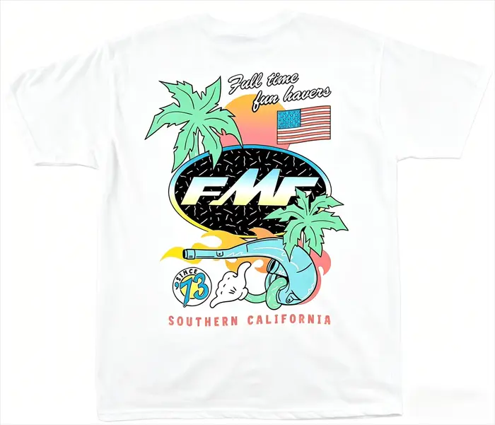 Nouveau T-shirt 2026 pour Homme et Femme, T-shirt DAY GLO FMF Racing en Coton Rétro à Manches Courte