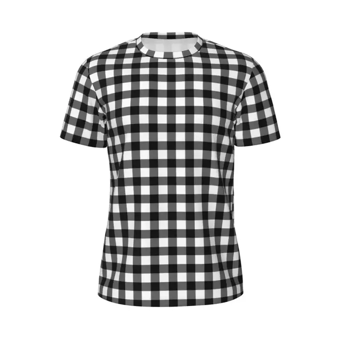 T-shirt imprimé à carreaux pour hommes