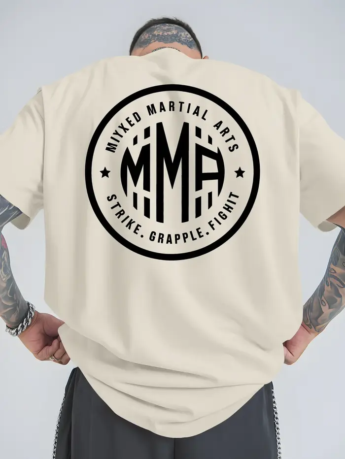 T-shirt à motif MMA pour homme Mize - Haut respirant 100 % confortable à manches courtes pour l'entraînement aux arts martiaux avec imprimé de combat