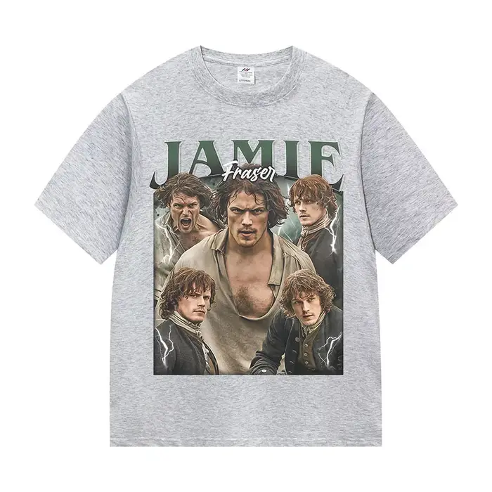 Série télévisée classique Jamie Fraser T-Shirts graphiques mode homme gothique surdimensionné T-shirt Vintage