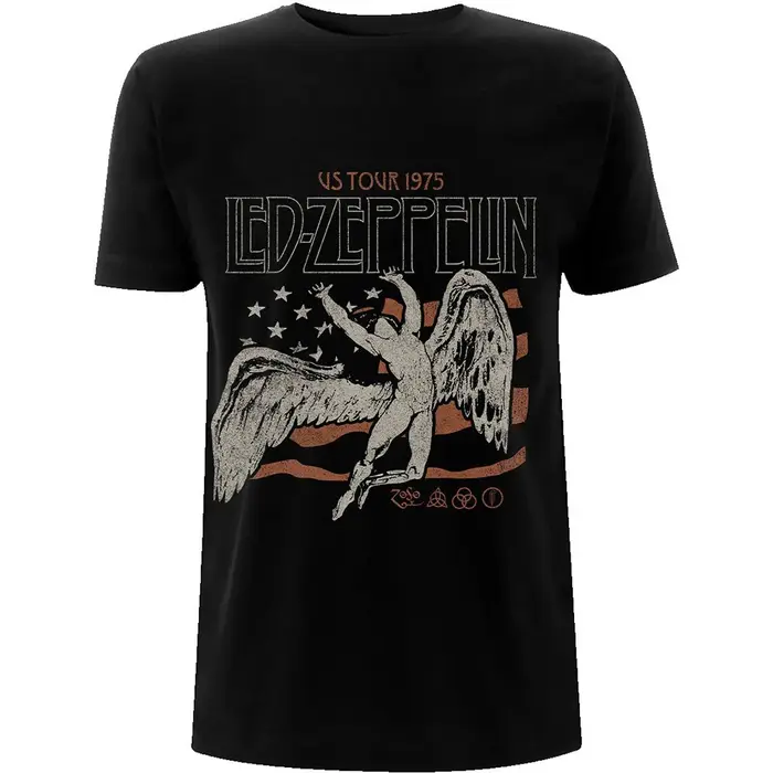 T-Shirt Photo Led Zeppelin Band en coton pour hommes et femmes