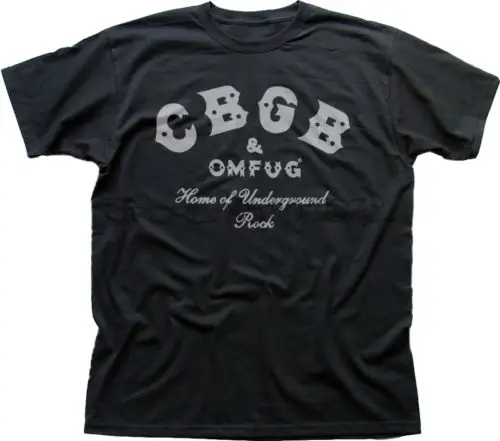 T-Shirt d'Été en Coton Noir pour Homme, CBGB & OMFUG Home of EDF Rock Punk NYC Club