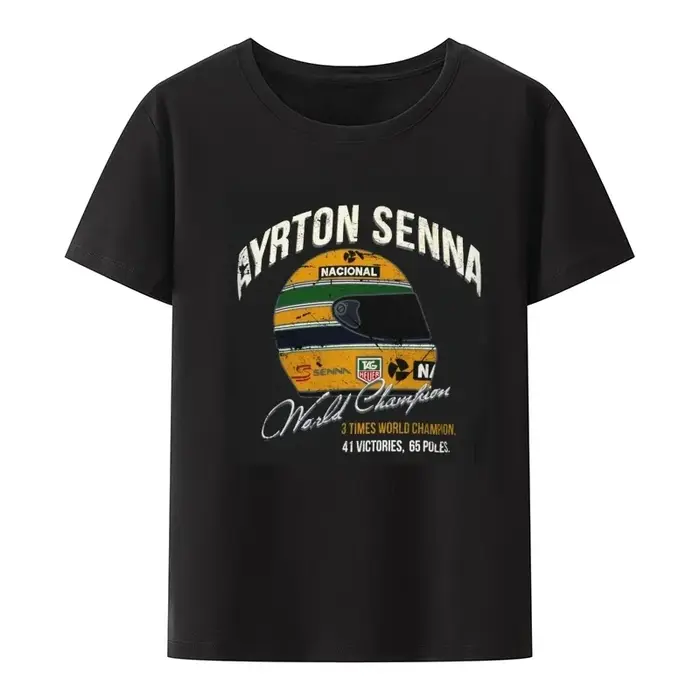 T-shirt imprimé Ayrton Scannelle unisexe, manches courtes, style d'épicerie du monde vintage, humour