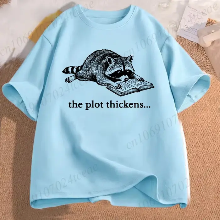 T-shirt graphique Raccoon Bookish – Pour les amoureux des livres et de la littérature – Unisexe – Ho