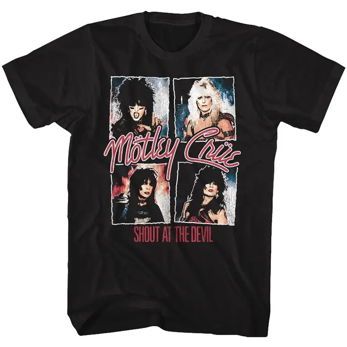 T-shirt classique noir pour adultes Motley Crue Shout at the Devil, t-shirt d'été ample et respirant