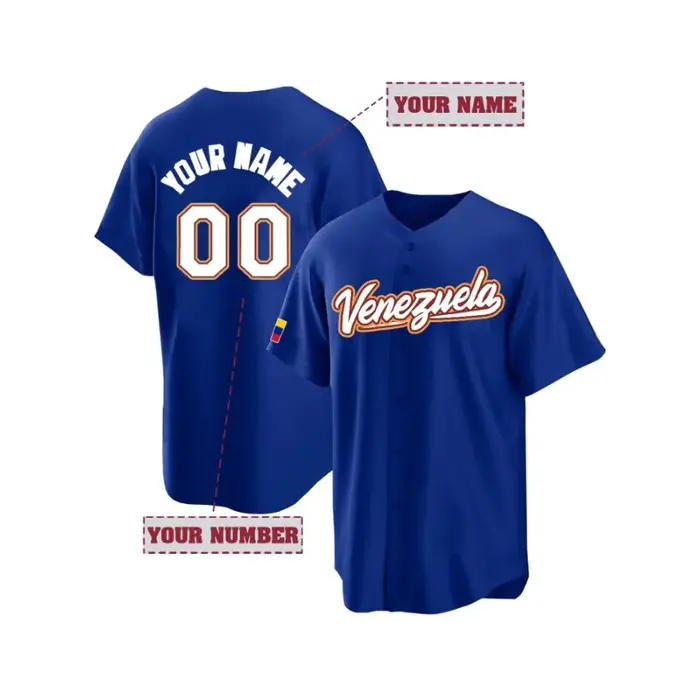 T-shirt de baseball Venezuela personnalisé pour hommes et femmes