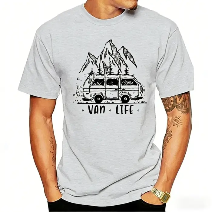 Hommes vêtements Van Life dames Camping imprimé T-Shirt homme conception T petit haut