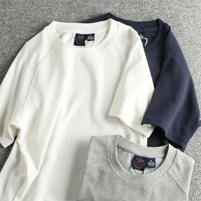 T-shirt à manches courtes en tissu gaufré pour hommes