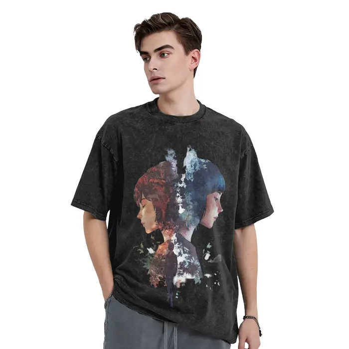 T-shirts Max Chloe Life Is Strange Hip Hop délavés à manches courtes oversize pour hommes et femmes