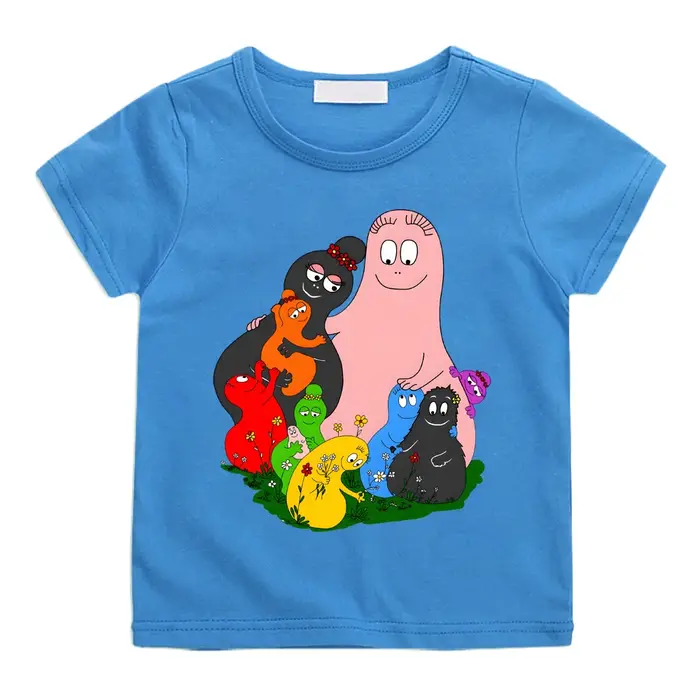 Barbapapa T-shirt 100% coton Camisetas décontracté doux Kawaii mignon garçons/filles dessin animé