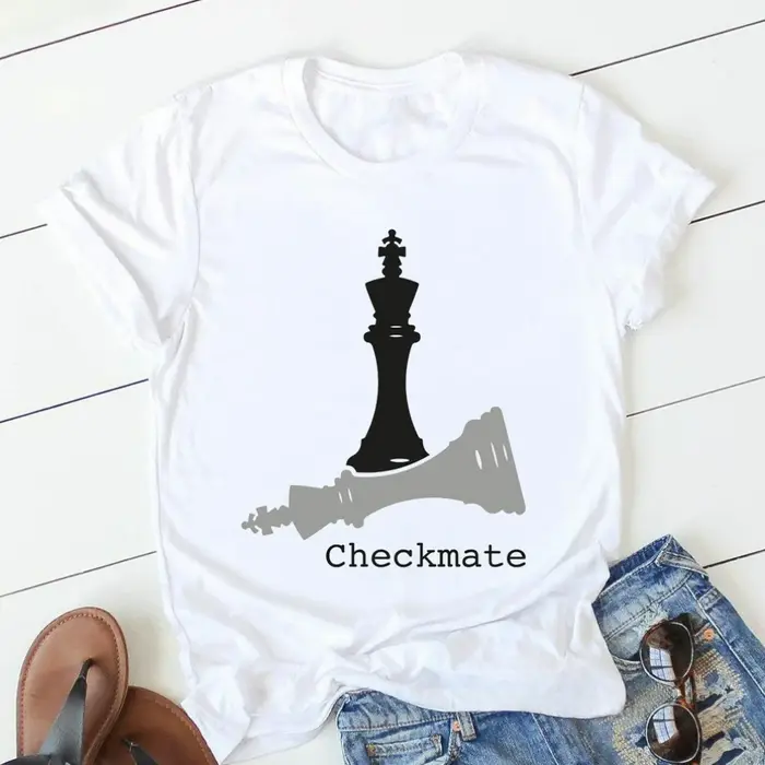T-shirt d'échecs créatif le jeu d'échecs imprimé t-shirts drôles hommes femmes unisexe décontracté h