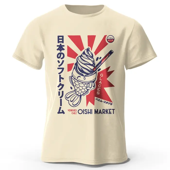 T-Shirt 100% coton imprimé Foodie japonais