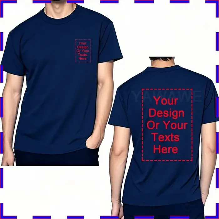 T-Shirt pour hommes, imprimé avant et arrière personnalisé