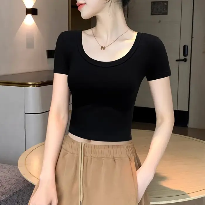 Crop top blanc pour femme