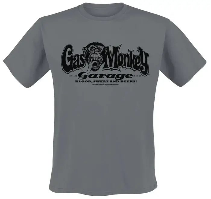 T-shirt en coton avec motif Gas Monkey, unisexe, à manches courtes, de marque, à la mode, de luxe, d