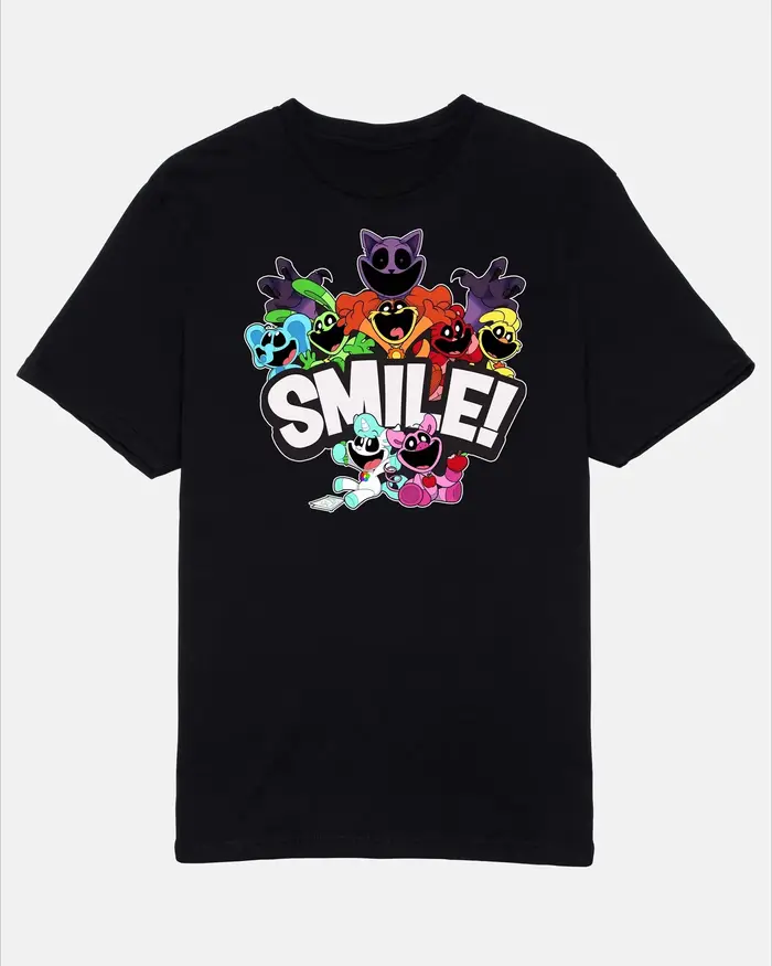 T-shirt CatNap Cartoon Moon Black Tee Poppy Game Time – Nouvelle collection été 2026 – Vêtements pour hommes et femmes