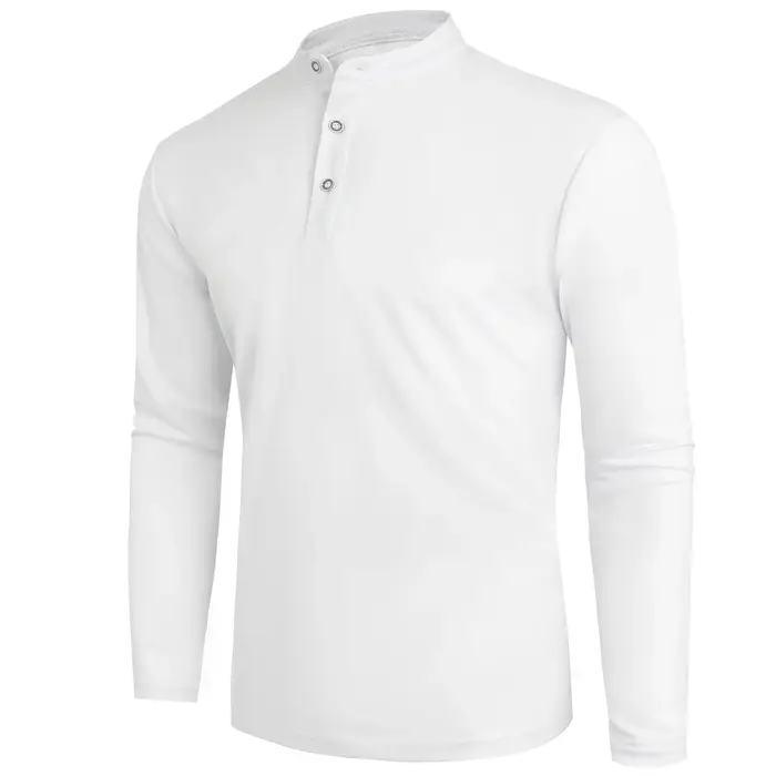 Hommes de Henry Col Manches Longues Polo Chemise