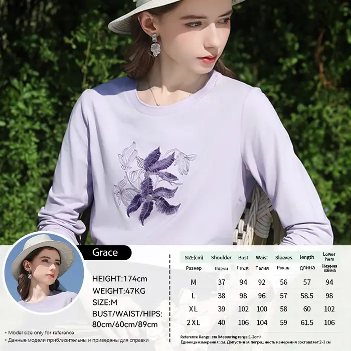 I BELIEVE YOU T-shirt à manches longues lilas pour femme