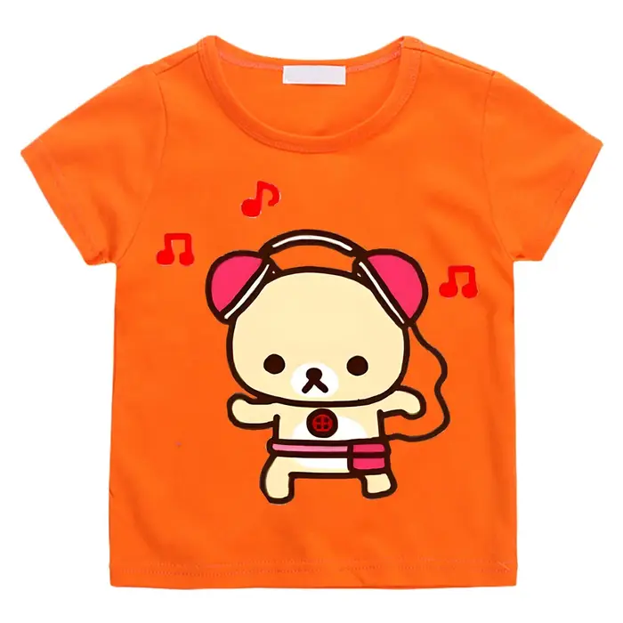 Dessin animé Rilakkuma T-shirt garçons filles enfants vêtements Hip Hop hauts manches courtes sport mode Streetwear Manga/bande dessinée t-shirts enfant en bas âge