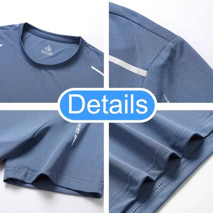 CHRLCK hommes course séchage rapide T-shirts respirant randonnée pêche