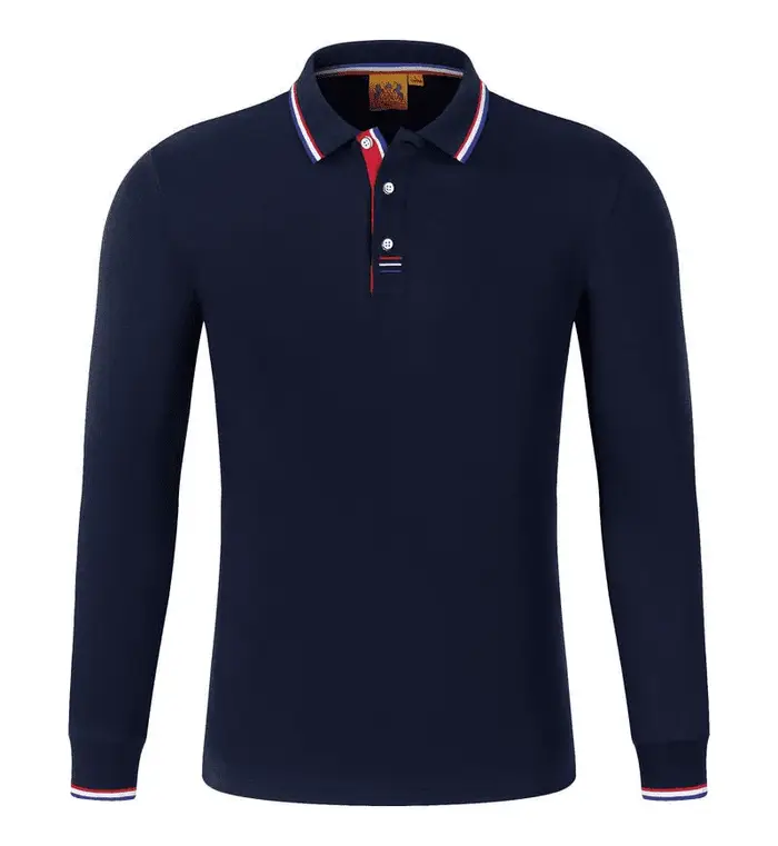 Printemps hommes polos couleur unie décontracté à manches longues polos pour hommes nouveau printemp