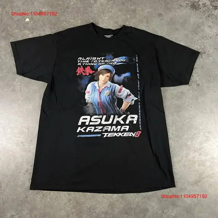 Tekken 8 Asuka Kazuma t-shirt hommes grand jeu vidéo noir NERD pré-own vintage lavé vêtements de créateurs légèrement élégants