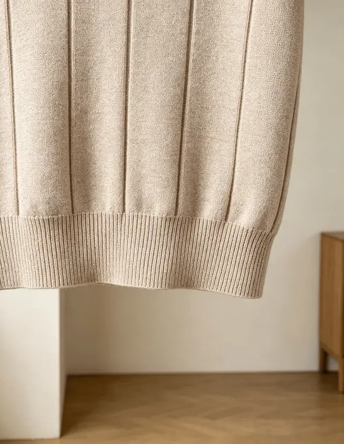 Polo à manches courtes en tricot côtelé pour homme | T-shirt à col rond uni coupe ajustée | Haut décontracté d'été