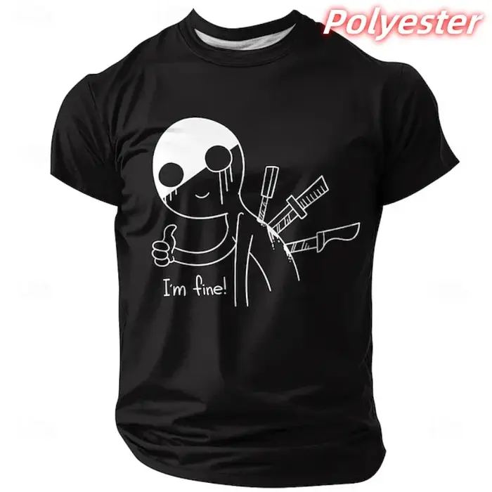 Dessin animé couteau motif t-shirt pour hommes amusant humoristique 3D imprimé à manches courtes T-Shirts été rue hauts