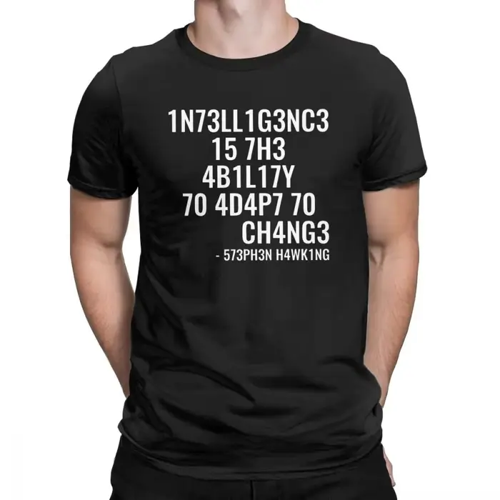 T-shirts créatifs pour hommes, hauts amusants pour geeks, Intelligence est la capacité à s'adapter a